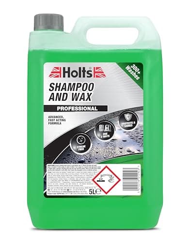 Holts Car Shampoo & Wax 5 L – High-Foaming Wash & Wax for Cars – Cleans & Protects Paintwork – Up to 300 Washes – Easy-Rinse Car Wash Shampoo Leaves Gloss & Water-Beading Finish