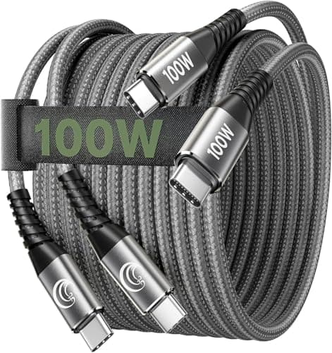 USB C to USB C Cable, 2M 2Pack Fast Charge 100W C to C Charger Cable USBC Type C Charging Lead for iPhone 17 16 15 Pro Max Plus MacBook iPad Air/Pro Samsung Galaxy S24/S23/S22 Ultra Pixel 8