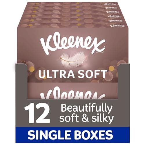 Kleenex® Ultra Soft Facial Tissues - Multipack 12 Tissue Boxes - Beautifully Soft and Silky Tissues