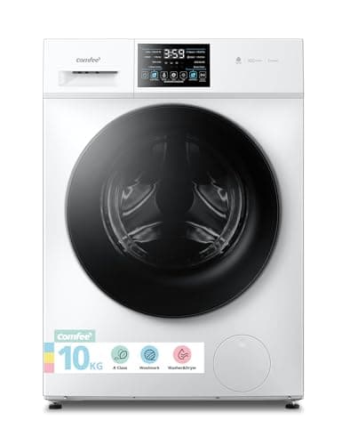 COMFEE' Freestanding Washer Dryer 2 in 1,10KG/7KG Load,60cm,Steam Care,BLDC Motor,Auto Dry,Woolmark,Touch Panel,White-CFP03ED100W-UK
