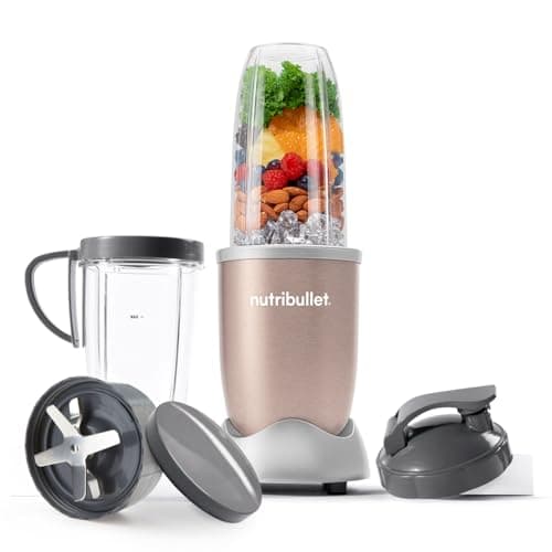nutribullet Blender 900 Series - Powerful 24,000 RPM Extractor Blends Frozen Fruit, Nuts & Ice - Includes an Oversized Cup, a Tall Cup, a Handled Ring & 2 Lids - For Smoothies & Juices