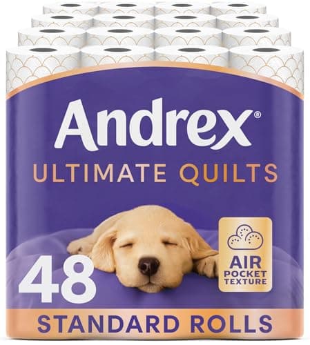 Andrex Ultimate Quilt Toilet Roll - 48 Toilet Rolls, 3-Ply, Bulk Buy, Soft, Thick Sheets, FSC Certified