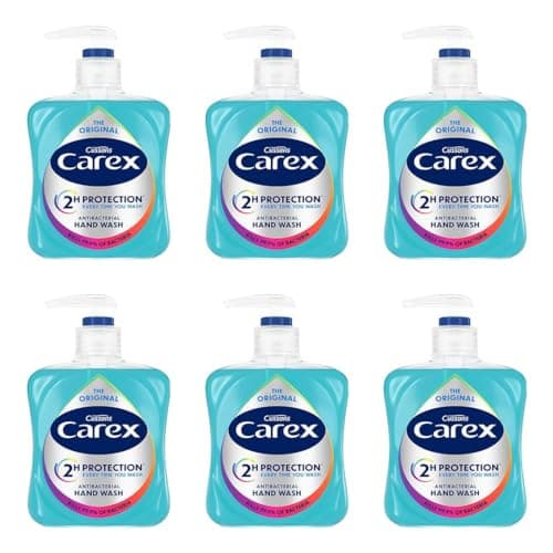 Carex Original Antibacterial Hand Wash, Clean & Protect Hands, Bulk Buy, Pack of 6 x 250 ml (Packaging may vary)